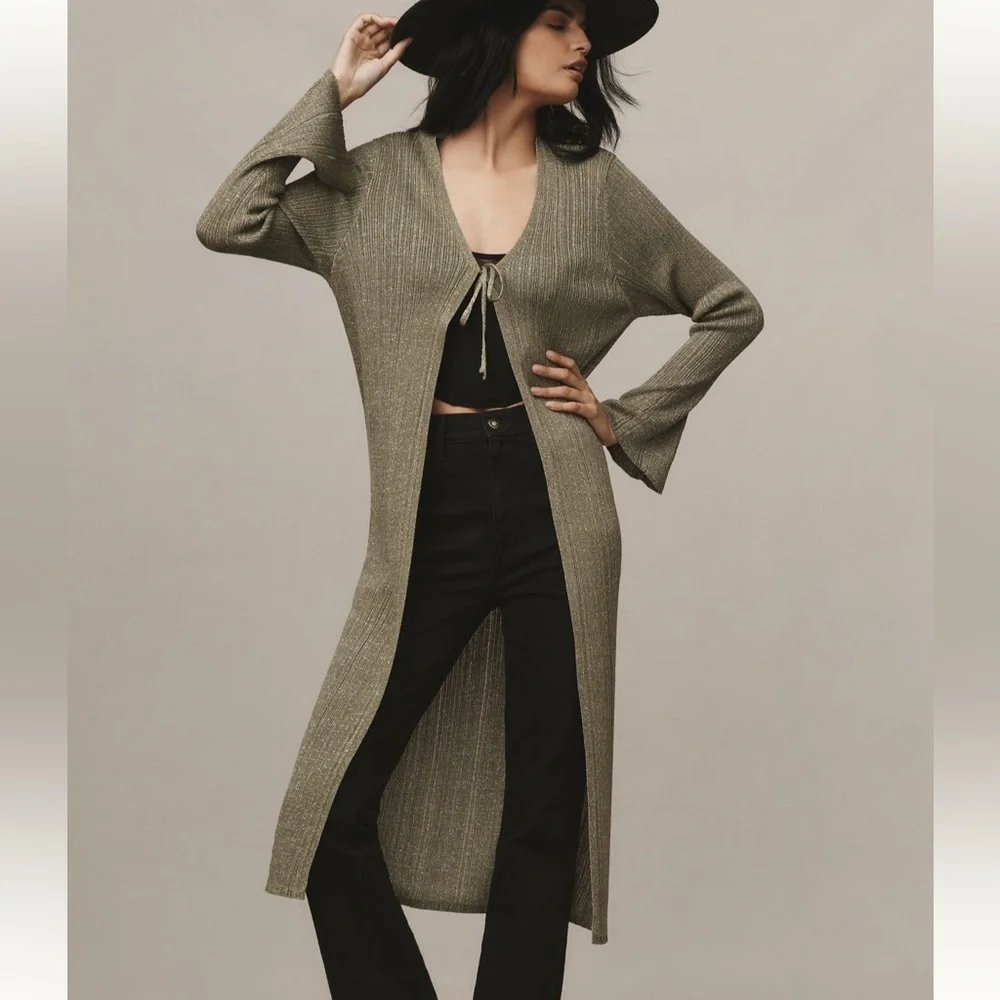 By Anthropologie Long Shine Cardigan Sweater
